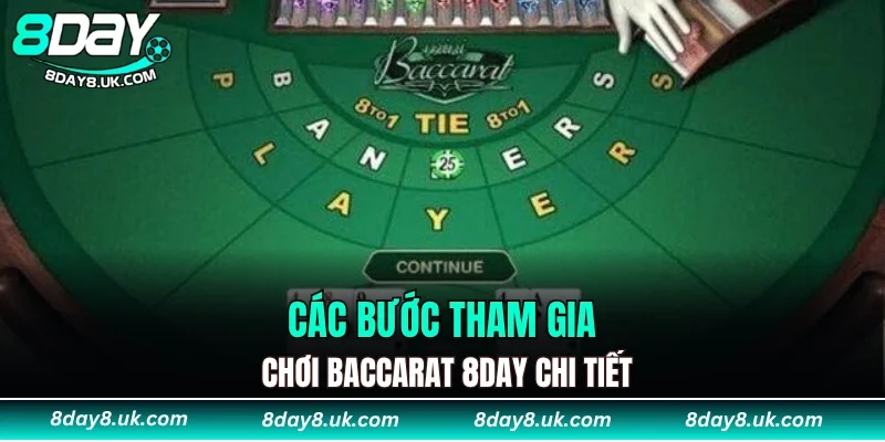 Các bước tham gia chơi Baccarat 8DAY chi tiết